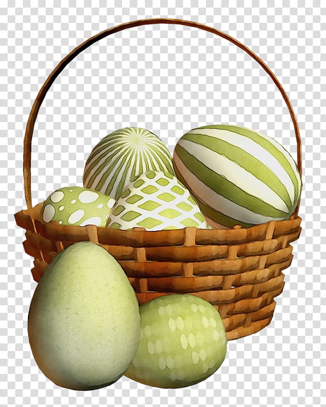Easter egg, Watercolor, Paint, Wet Ink, Melon, Muskmelon, Food, Gift Basket transparent background PNG clipart
