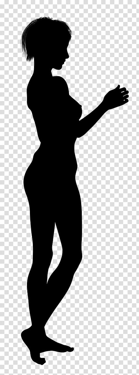 Woman, Silhouette, , Visualization, , Female, Standing, Blackandwhite transparent background PNG clipart