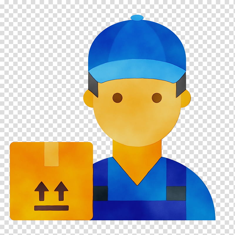 yellow cartoon electric blue construction worker toy, Watercolor, Paint, Wet Ink, Headgear, Lego, Fictional Character transparent background PNG clipart