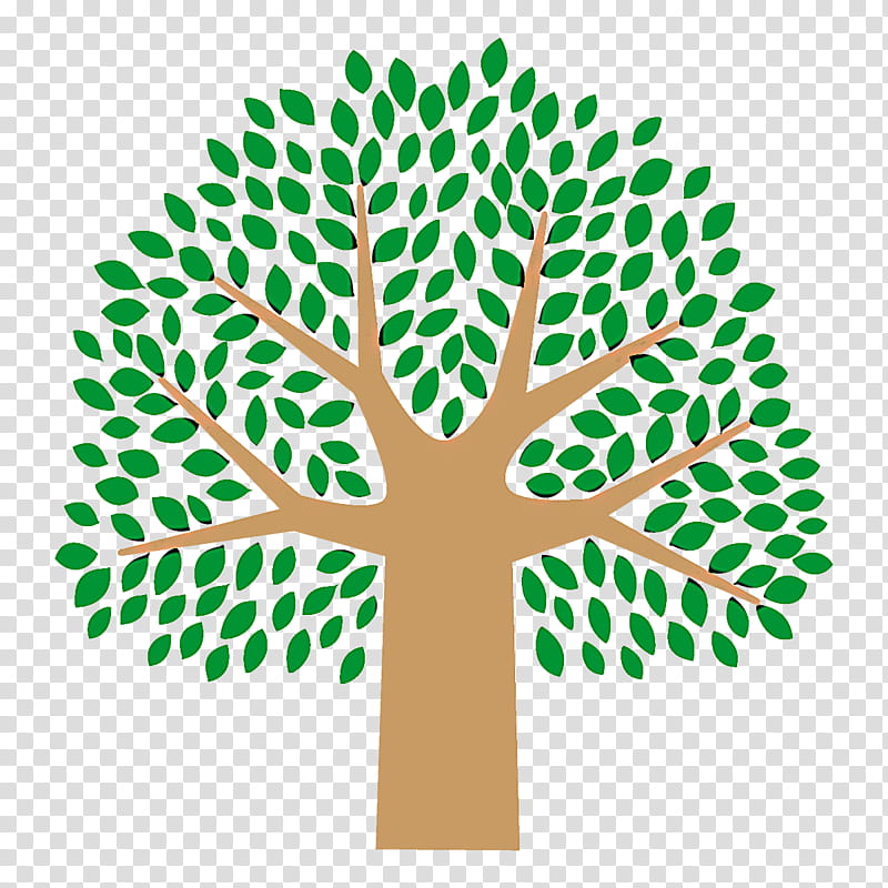 green leaf tree line plant, Broadleaf Tree, Cartoon Tree, Symbol, Plant Stem transparent background PNG clipart