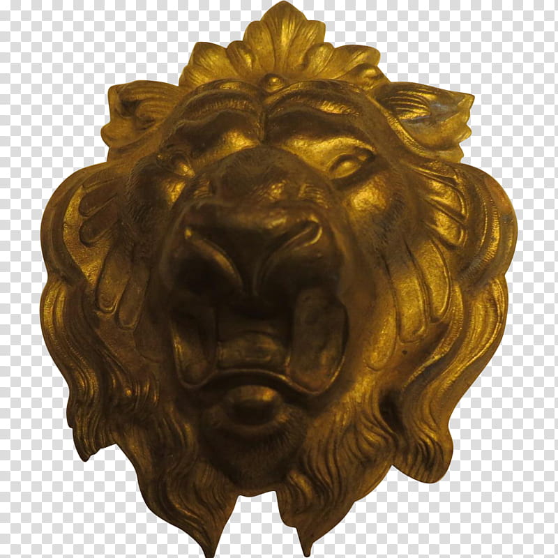 Cats, Lion, Bronze, Sculpture, Brass, Head, Metal transparent background PNG clipart