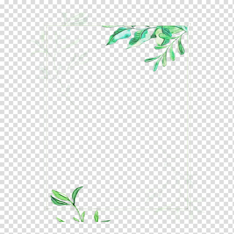 Green Leaf, Paper, Rectangle M, Frames, Flower, Branching, Plants, Paper Product transparent background PNG clipart