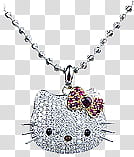 All that glitters , silver-colored Hello Kitty pendant transparent background PNG clipart