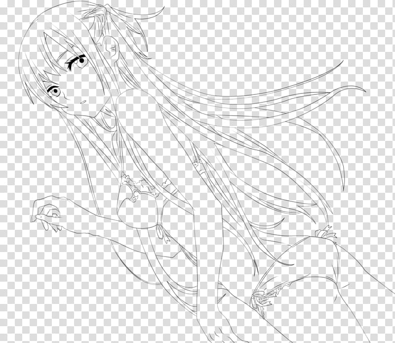 Asuna Yuuki Lineart transparent background PNG clipart