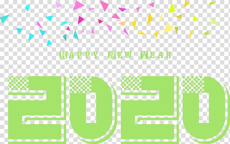 green text line font pattern, Happy New Year 2020, New Years, Watercolor, Paint, Wet Ink, Logo transparent background PNG clipart