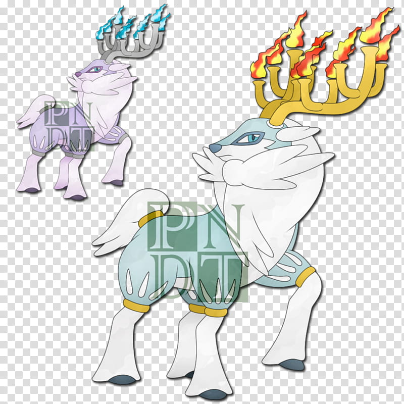 Fakemon REINDELIER, two assorted-color animal illustration transparent background PNG clipart