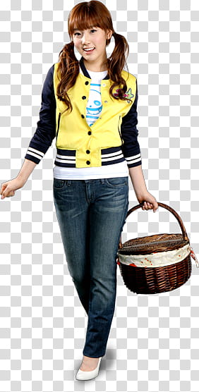 , woman carrying picnic basket transparent background PNG clipart