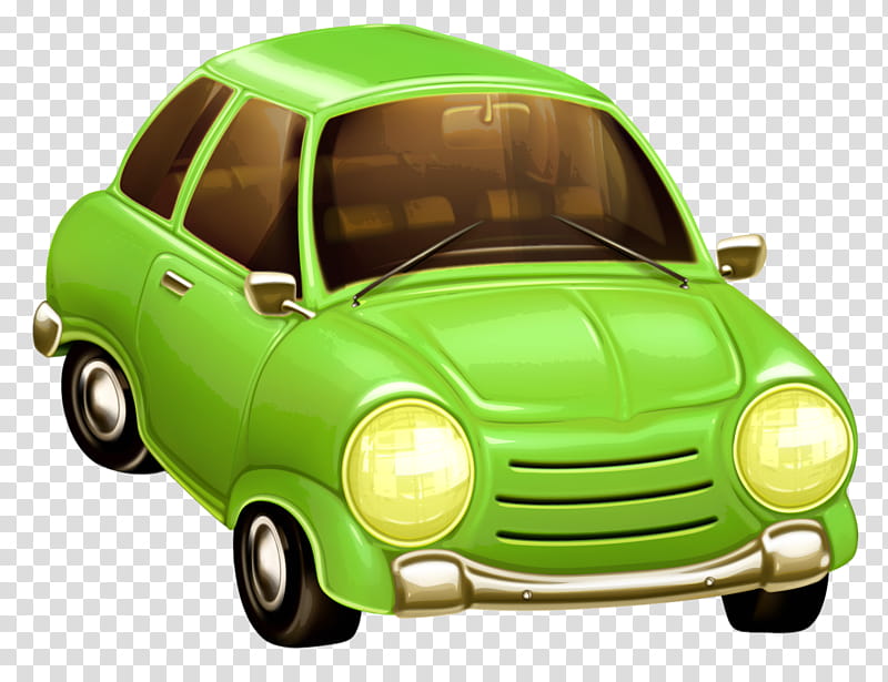 Classic Car, Transportation, Minivan, Vehicle, Green, Yellow, Model Car, Compact Car transparent background PNG clipart