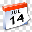WinXP ICal, July th calendar transparent background PNG clipart