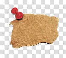 Kraft Paper, red pin on brown board transparent background PNG clipart
