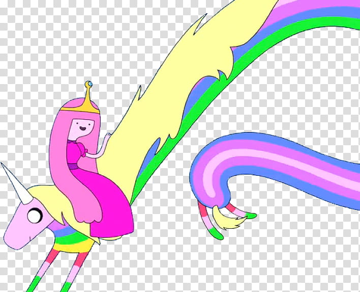 Finn The Human, Cartoon Network Amazone, Princess Bubblegum, Unicorn, Rainbow, Lady Peebles, Adventure Time, Animal Figure transparent background PNG clipart