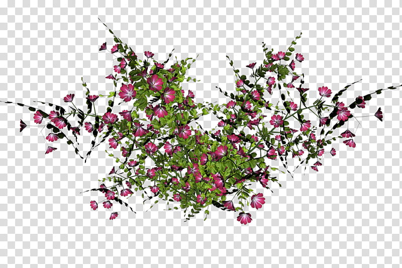 pink flowers with leaves transparent background PNG clipart