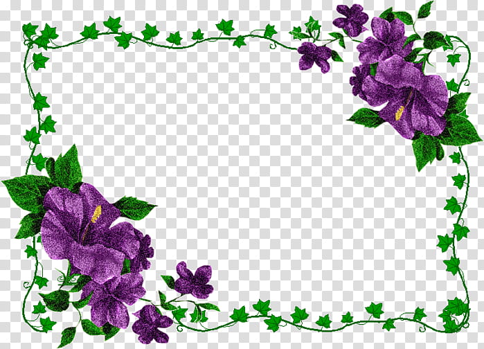 purple flower border design