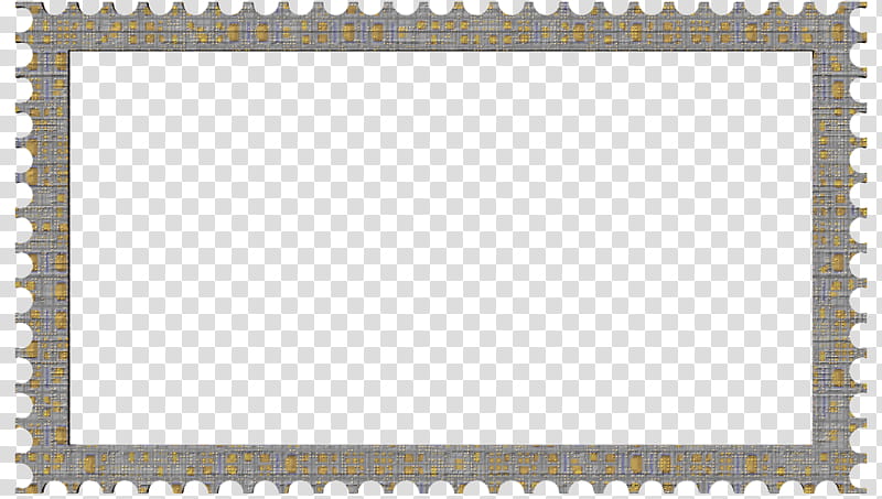Cubepolis Stamp Frame Only, gray and yellow frame transparent background PNG clipart