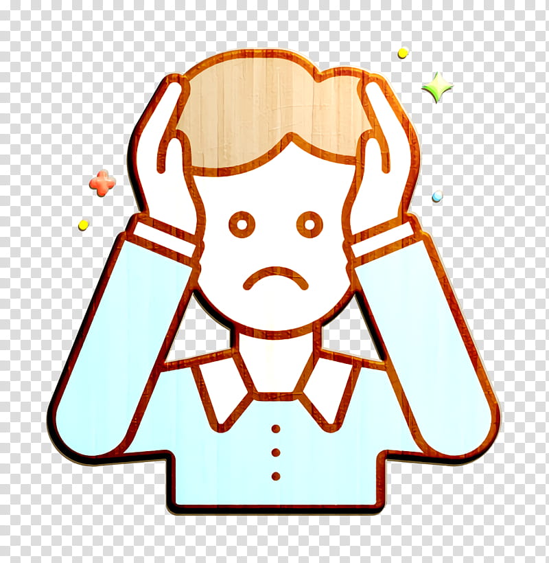 Anxiety icon Sad icon Cbd Oil icon, White, Cartoon, Facial Expression, Head, Line Art, Cheek, Sticker transparent background PNG clipart