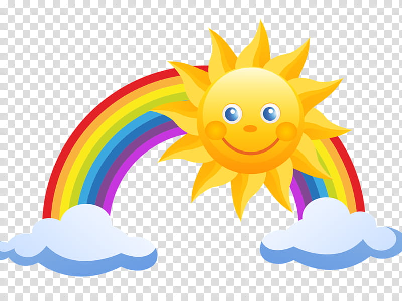 Rainbow Color, Sky, Cloud, Sunlight, Yellow, Fish, Smiley transparent background PNG clipart
