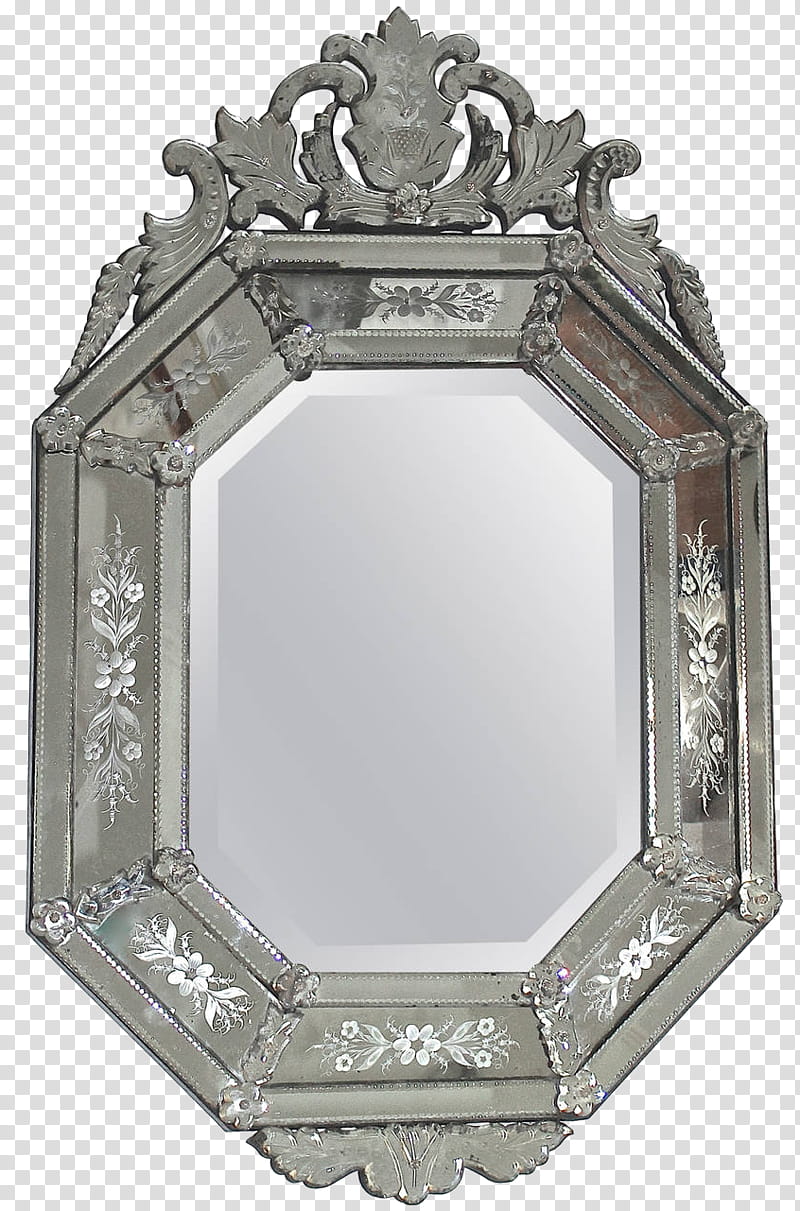 Mirrors, gray baroque mirror transparent background PNG clipart