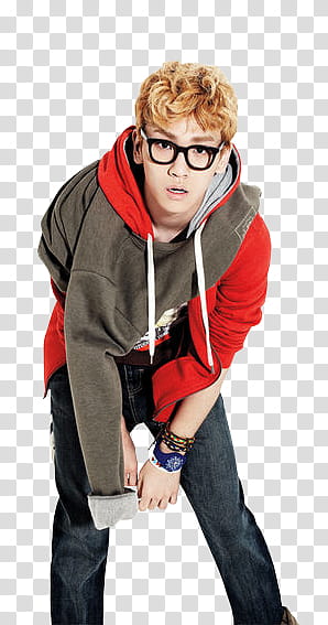 FREE SHINee  S, man wearing gray and red pullover hoodie and black pants transparent background PNG clipart