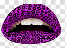 Mouths, purple and black leopard print lip illustration transparent background PNG clipart