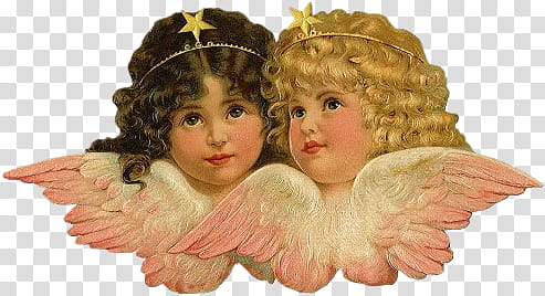VICTORIAN angel  quaddles, two angels illustration transparent background PNG clipart