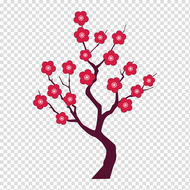 plum tree plum winter flower, Branch, Pink, Cherry Blossom, Red, Plant, Cut Flowers transparent background PNG clipart
