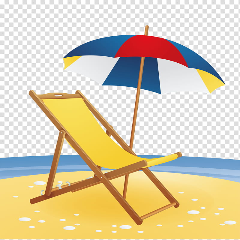 cartoon beach umbrella and chair