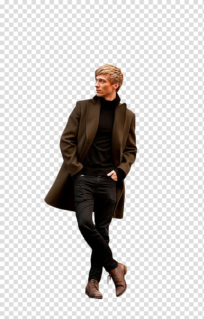 Will Tudor, man wearing gray trench coat transparent background PNG clipart