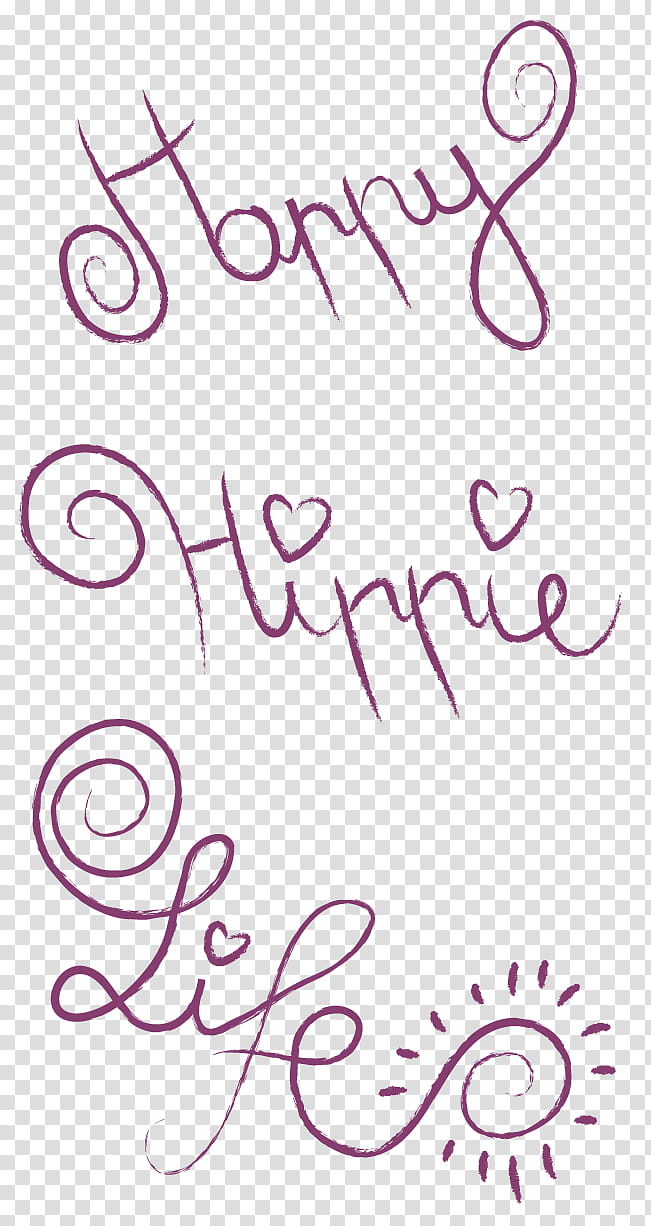 Doodles and Script Img, purple happy hippie life text transparent background PNG clipart