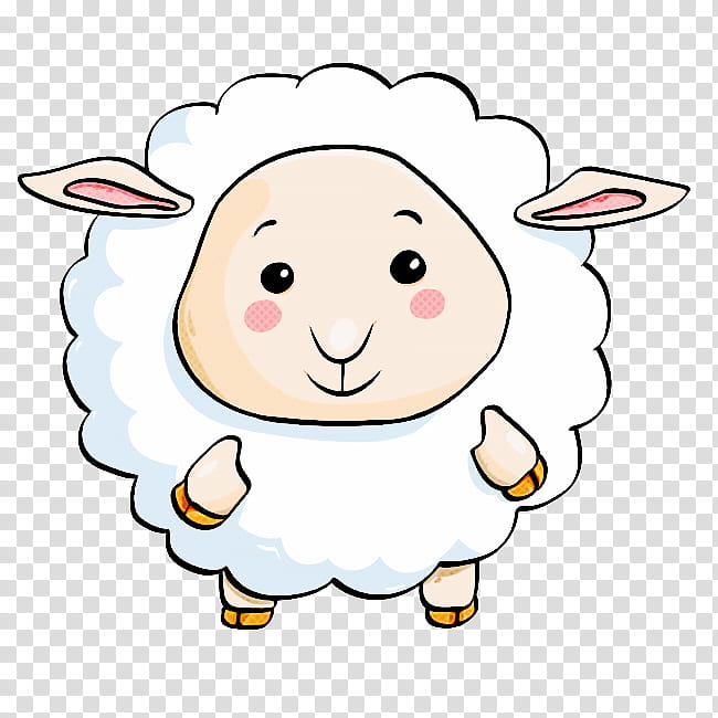 cartoon sheep sheep head smile, Cartoon, Line Art, Cowgoat Family transparent background PNG clipart