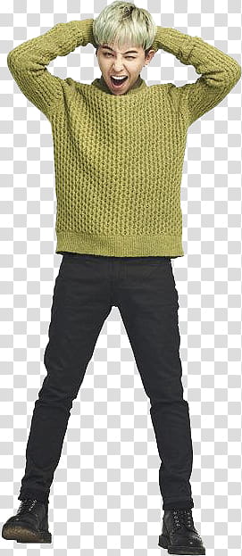 All my GD s, man wearing green sweater transparent background PNG clipart