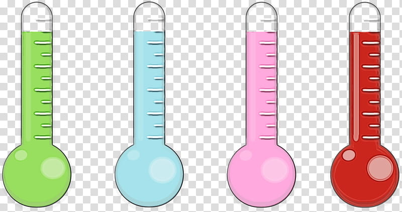Watercolor, Paint, Wet Ink, Thermometer, Medical Thermometers, Fever, Measurement, Temperature Measurement transparent background PNG clipart