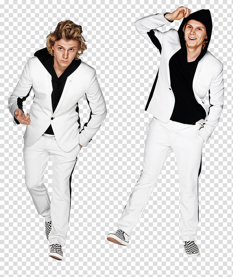  Evan Peters, two men wearing hooded jackets transparent background PNG clipart