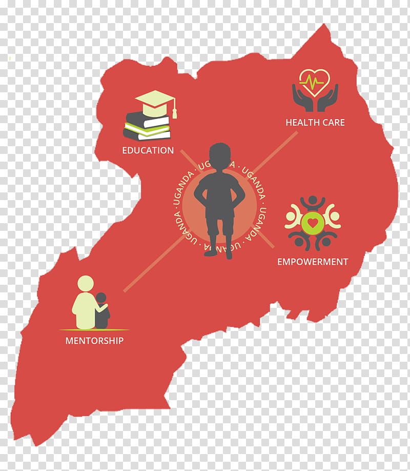 Map, Uganda, Red transparent background PNG clipart