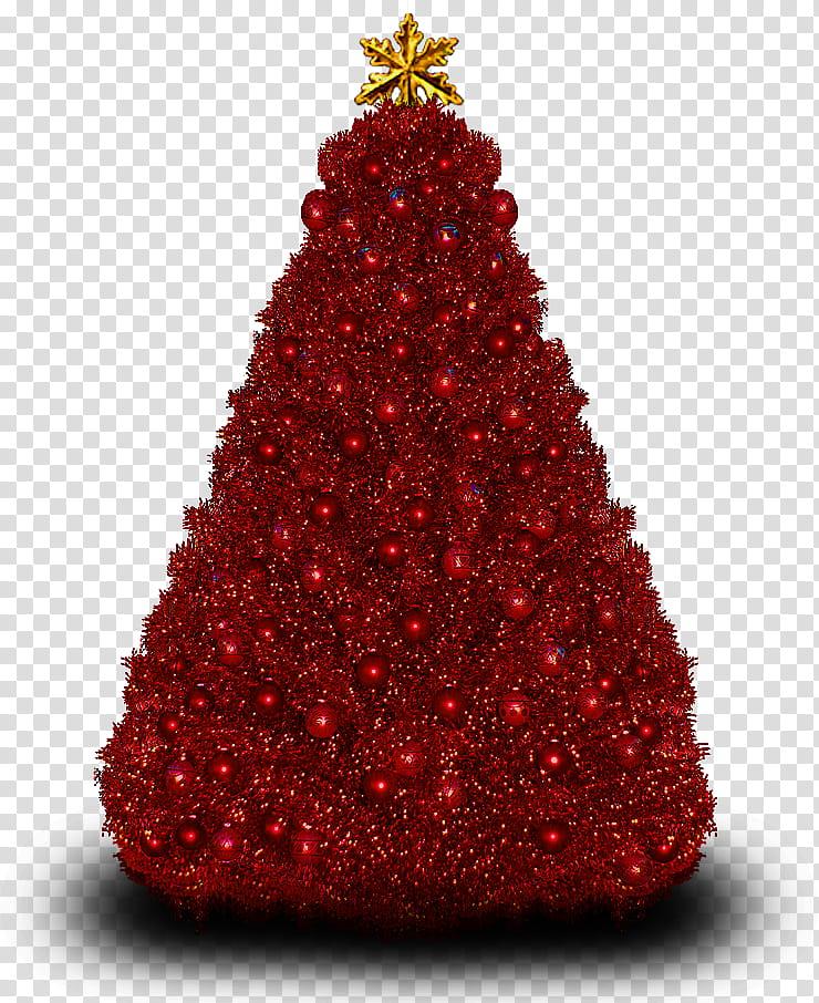 Christmas Tree, red Christmas tree transparent background PNG clipart