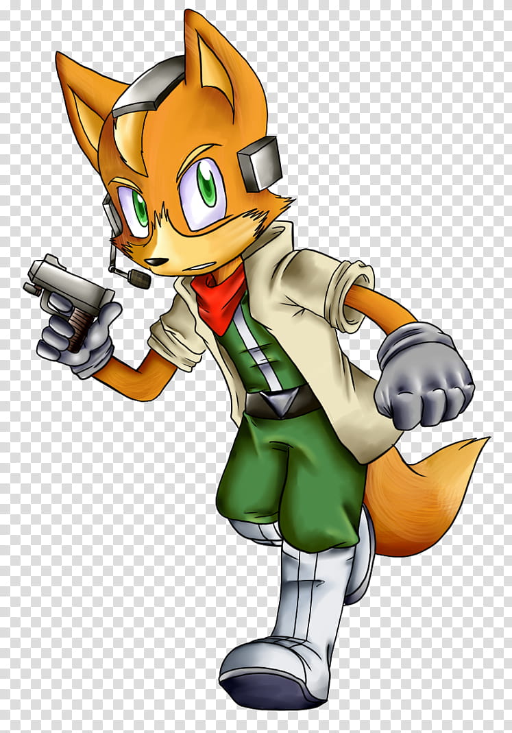 NvC Conceptual: Fox McCloud, walking fox boy holding small gun illustration transparent background PNG clipart