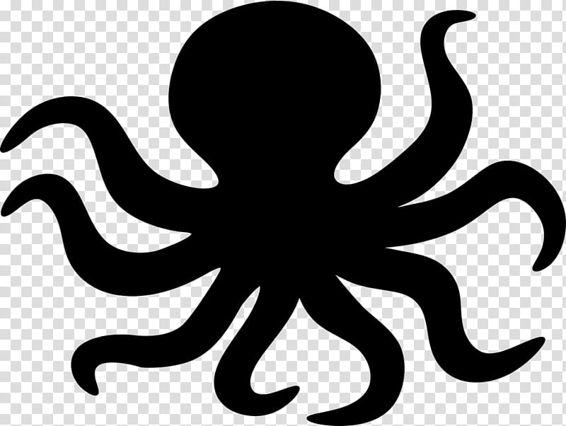 octopus giant pacific octopus octopus black-and-white, Blackandwhite transparent background PNG clipart