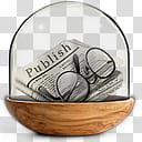 Sphere   the new variation, newspaper on brown wooden bowl transparent background PNG clipart