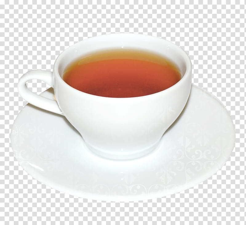 white ceramic teacup filled with brown liquid transparent background PNG clipart