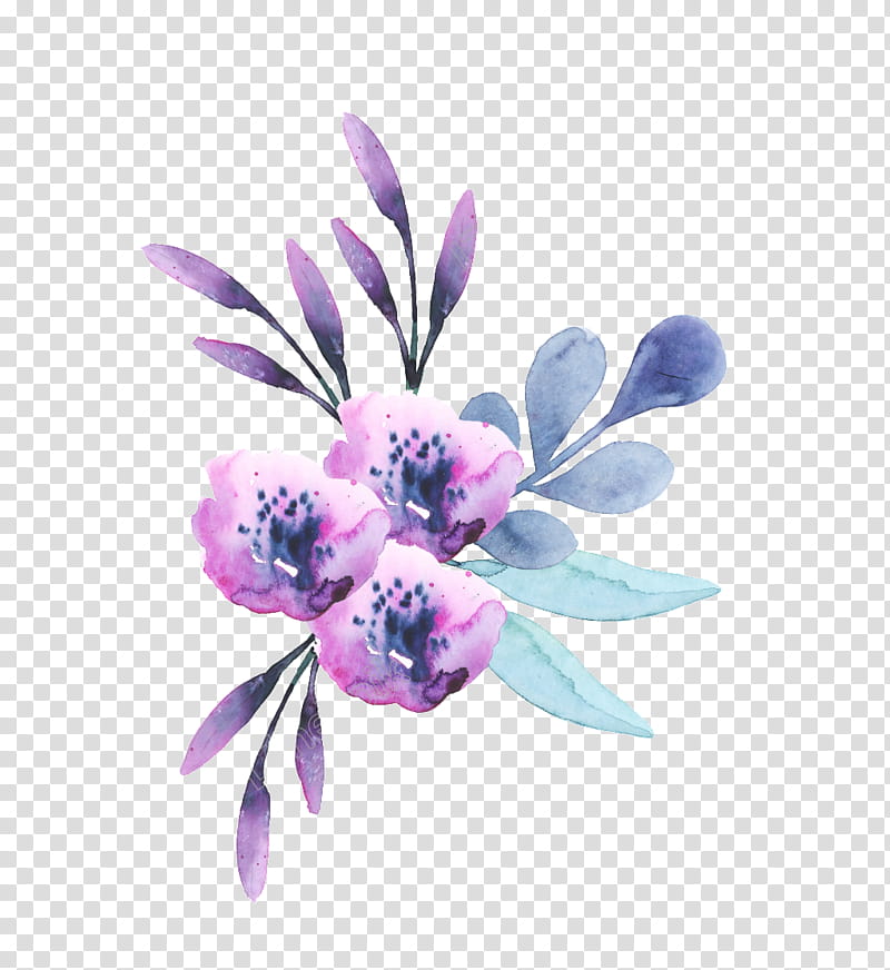 Purple Watercolor Flower, Tattoo, Watercolor Painting, Violet, Petal, Plant, Pink, Lilac transparent background PNG clipart