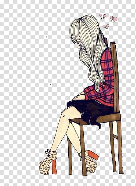 munequitas s, girl sitting on chair illustration transparent background PNG clipart