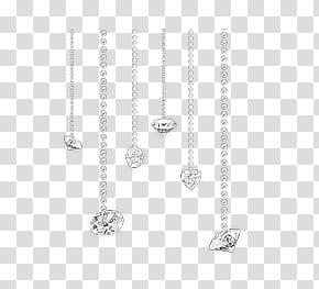 six silver hanging jewelries transparent background PNG clipart