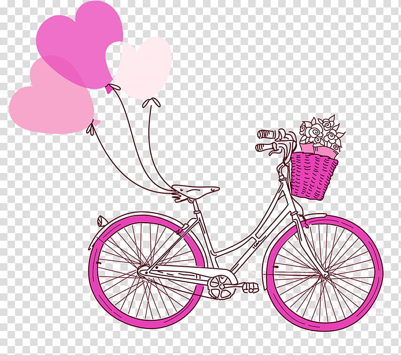 Pink Flower Frame, Bicycle, Watercolor Painting, Cycling, Logo, Balloon, Sports Equipment, Bicycle Accessory transparent background PNG clipart