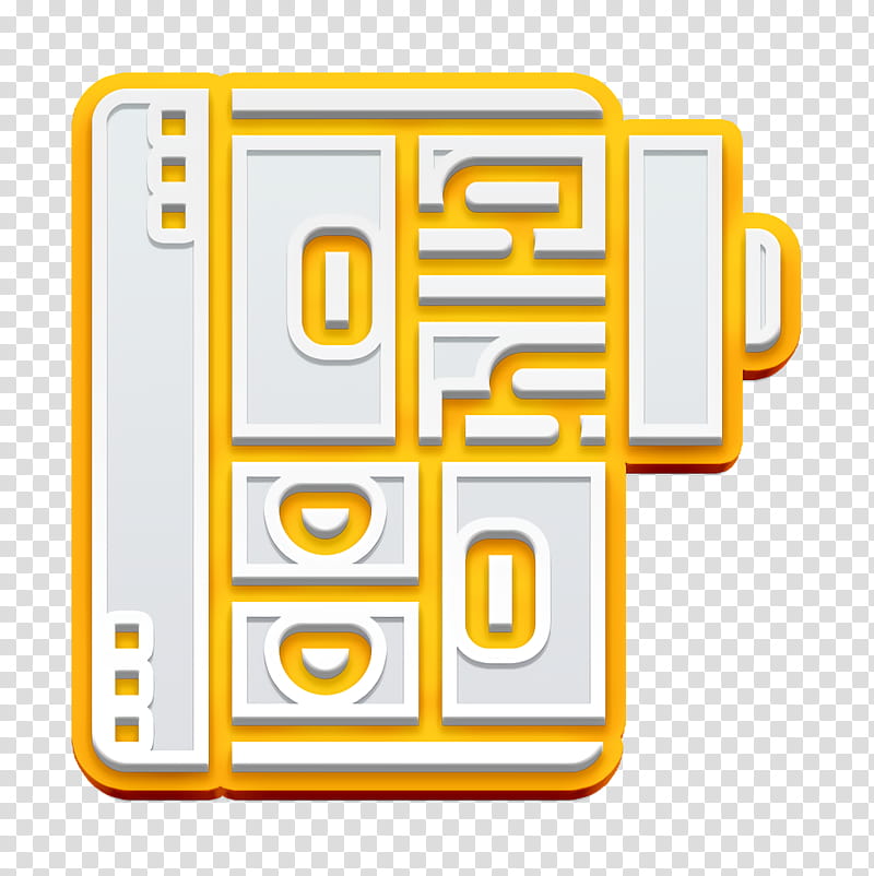 Files and folders icon Cabinet icon Business Essential icon, Text, Yellow, Line, Logo, Mobile Phone Case, Rectangle, Square transparent background PNG clipart