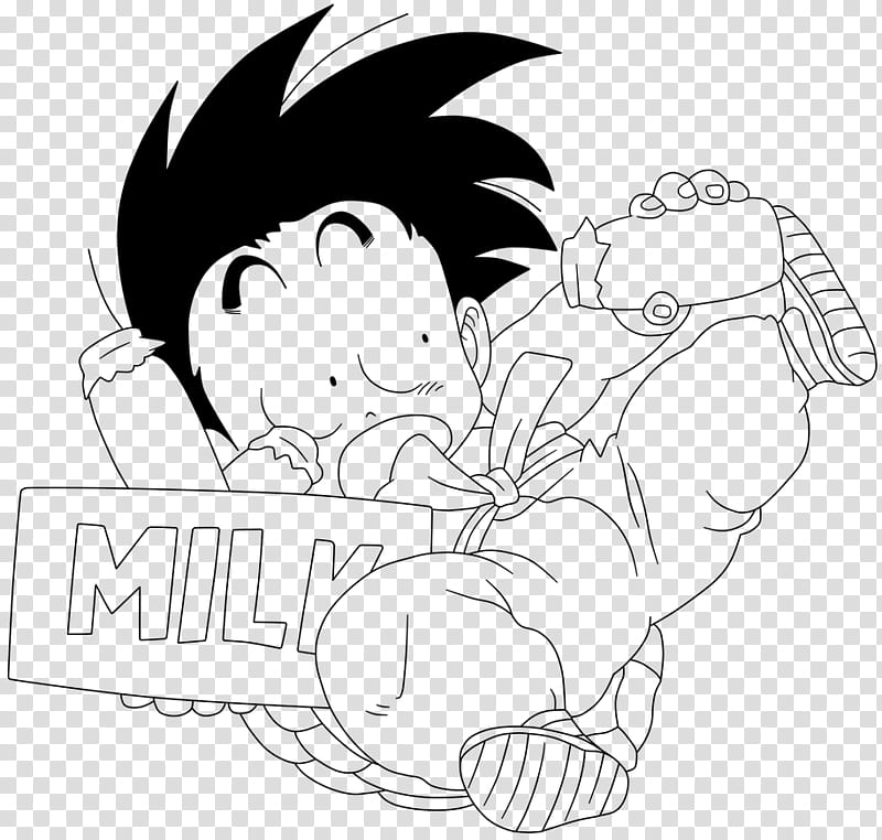 Dragon Ball, Kid Goku , lineart transparent background PNG clipart