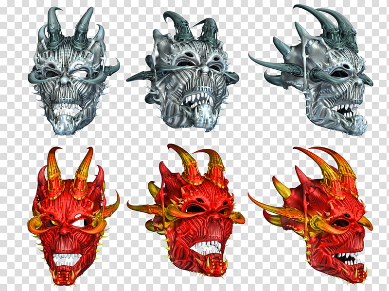 Masks, gray and red masks illustration transparent background PNG clipart