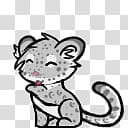 Shimeji Snow Leopard, grey cat transparent background PNG clipart