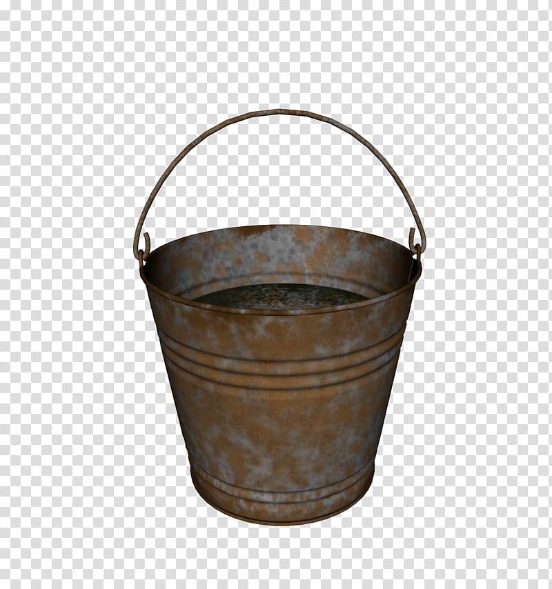 D Rusty Buckets, rusted brown metal bucket transparent background PNG clipart