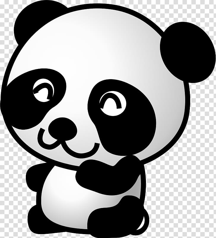 White and black panda illustration transparent background PNG clipart ...