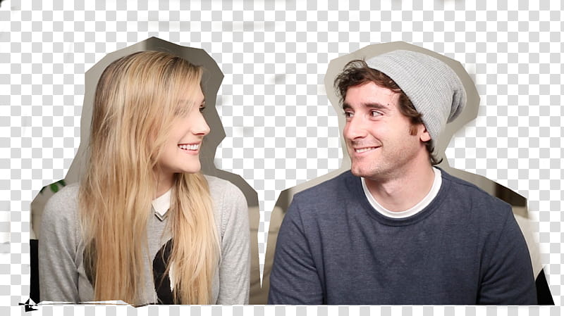 youtubers, man and woman looking at each other transparent background PNG clipart