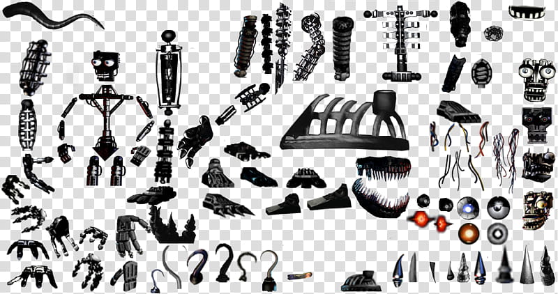 Endoskeleton resources, black item lot transparent background PNG clipart